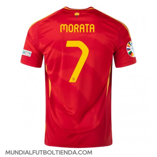 Camiseta España Alvaro Morata #7 Primera Equipación Replica Eurocopa 2024 mangas cortas